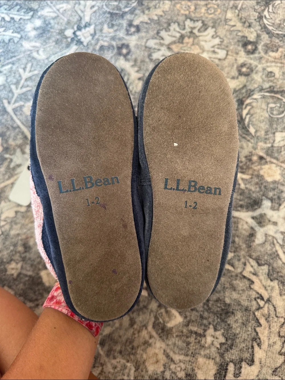L.L. Bean Kids' Pink Slipper Shoes with Blue Dog Motif